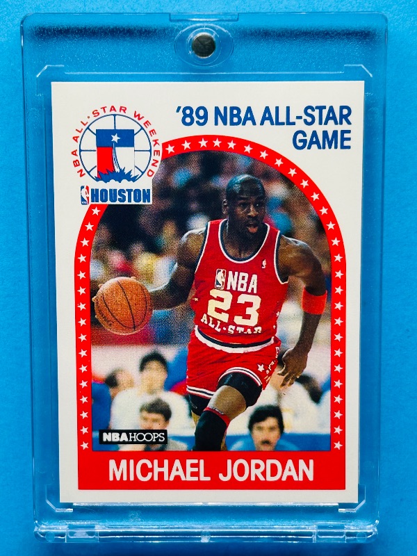 Photo 1 of 827483…Michael Jordan all-star game card 21 in hard plastic case 