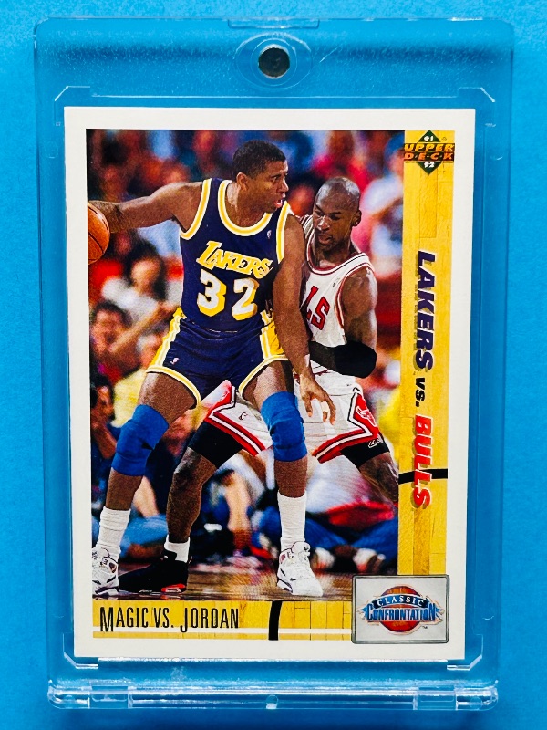Photo 1 of 827490…Magic vs. Jordan card 34  in hard plastic case 