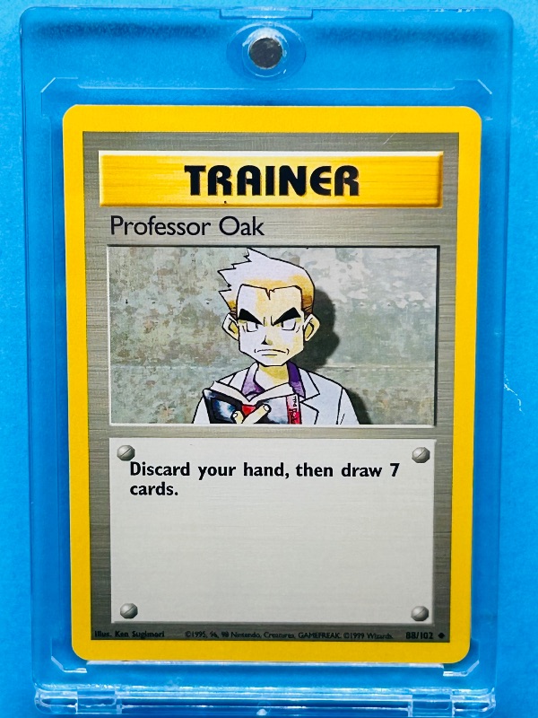 Photo 1 of 827491…Pokémon Trainer professor Oak card  in hard plastic case 