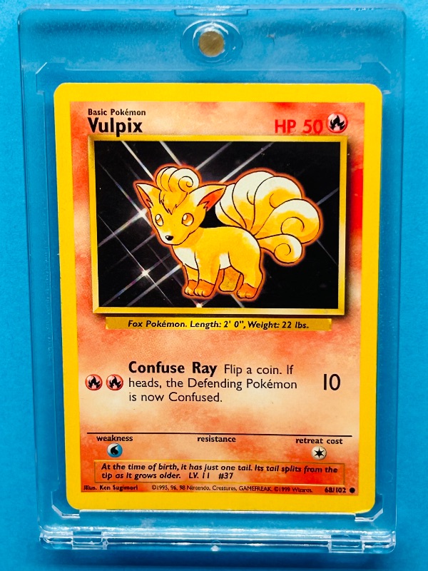 Photo 1 of 827494…Pokémon Vulpix card  in hard plastic case 