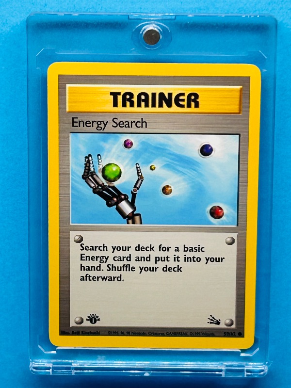 Photo 1 of 827498…Pokémon Trainer energy search card  in hard plastic case 