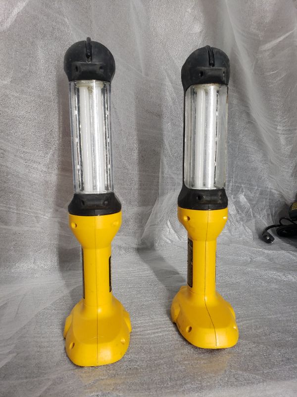 Photo 1 of 2 Dewalt 18v fluorescent work lights 