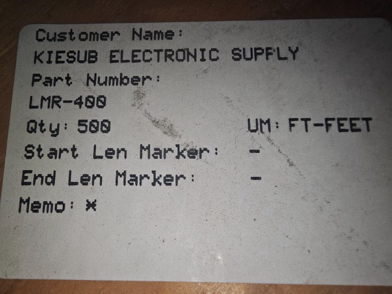 Photo 1 of Partial spool Times Microwave LMR-400-DB Low Loss Coax Cable Watertight 