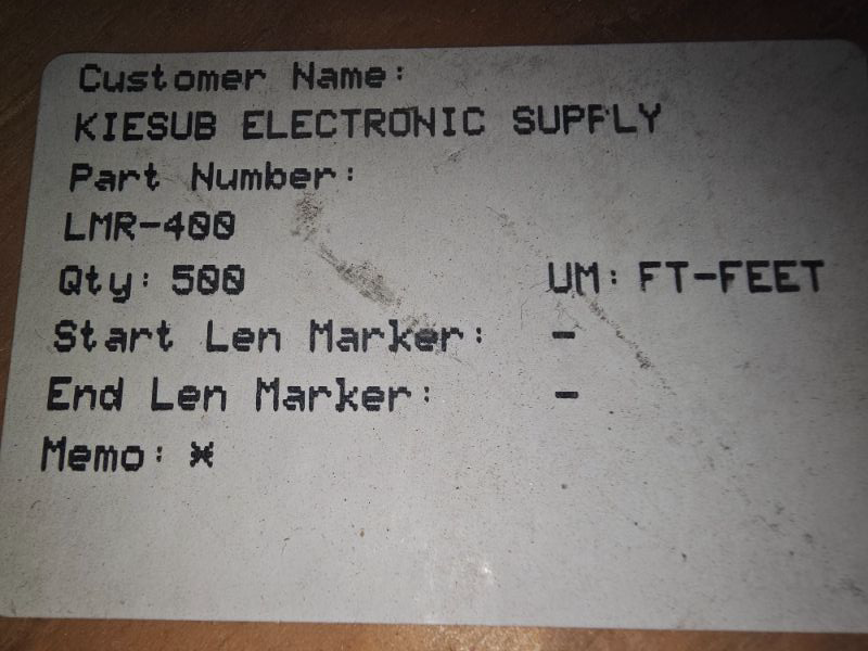 Photo 2 of Partial spool Times Microwave LMR-400-DB Low Loss Coax Cable Watertight 