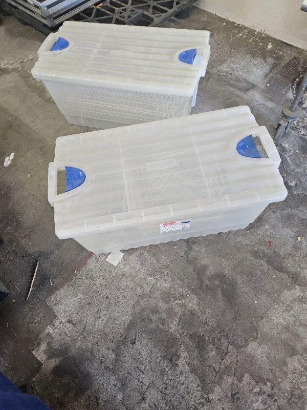 Photo 4 of 2 plastic bins with metal bins inside 