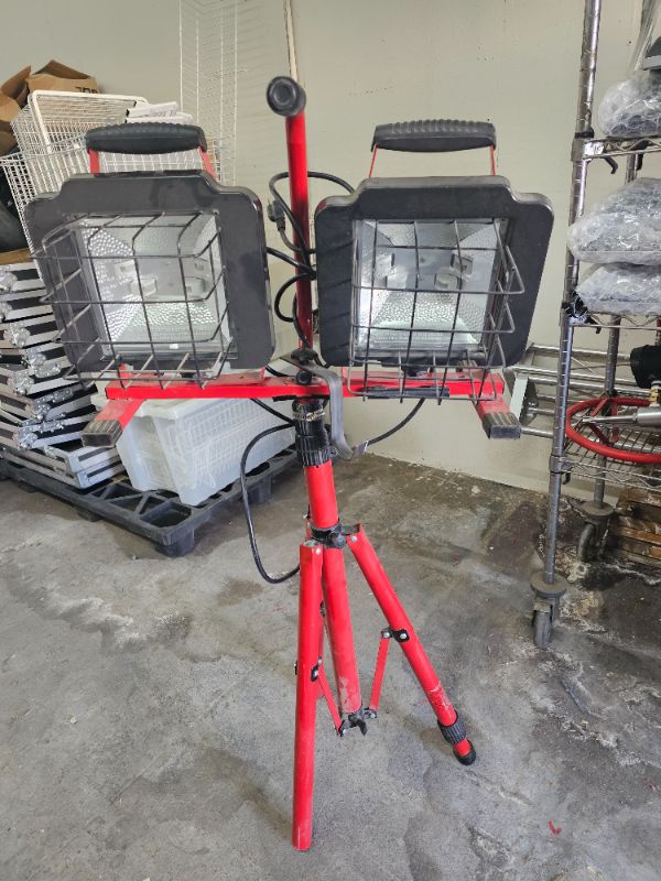 Photo 1 of Tall double work light on tripod needs new bulbs 