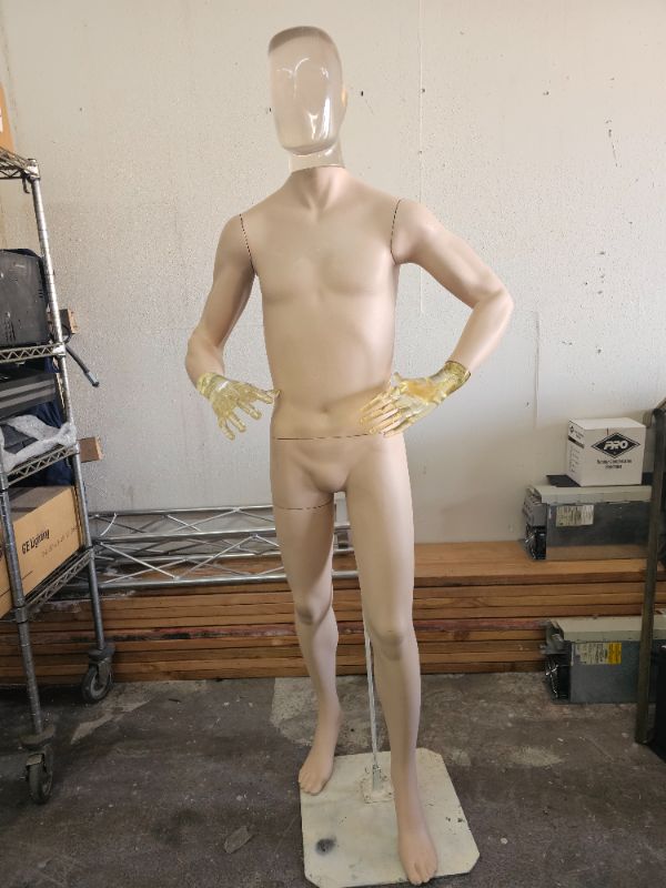 Photo 1 of almost 6 foot tall mannequin with solid acrylic head and hands This head that look like an alien is super cool 