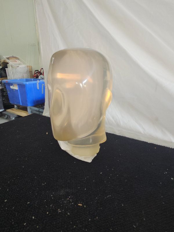 Photo 2 of almost 6 foot tall mannequin with solid acrylic head and hands This head that look like an alien is super cool small chips on paint of body 