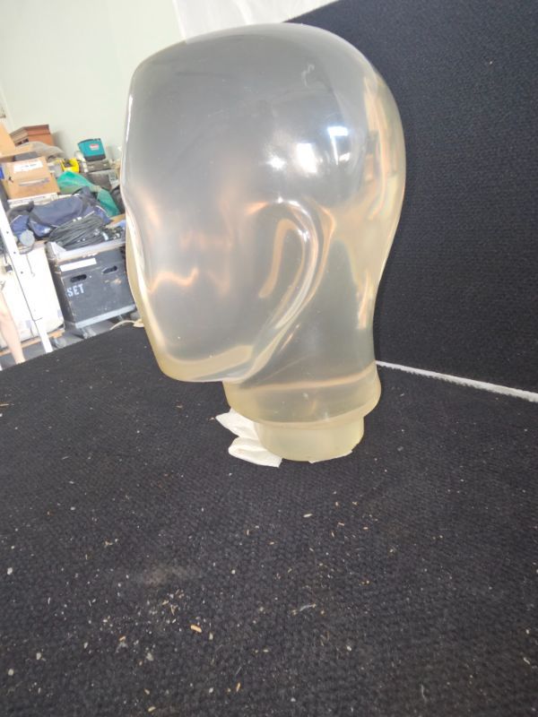 Photo 5 of almost 6 foot tall mannequin with solid acrylic head and hands This head that look like an alien is super cool small chips on paint of body 