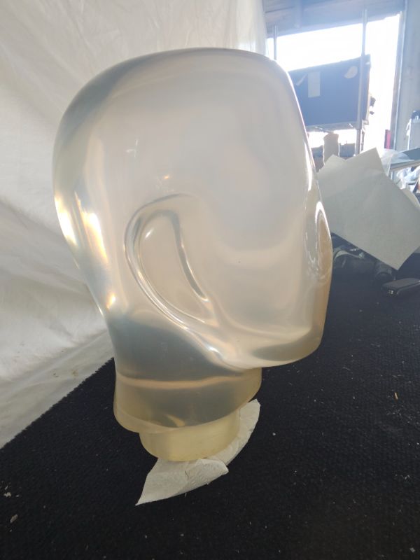 Photo 4 of almost 6 foot tall mannequin with solid acrylic head and hands This head that look like an alien is super cool minor chips in paint on body 