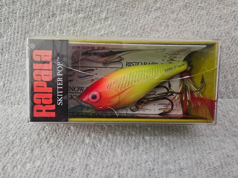 Photo 1 of Rapala Skitter Pop SP-5 HCL, Hot Clown Color Surface Popper Lure