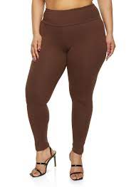 Photo 1 of Hue Women's Cotton Leggings Plus Size (Expresso, 3X)