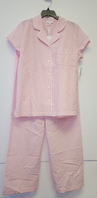 Photo 1 of SIZE S CHARTER CLUB INTIMATE WOMEN'S 2 PIECE SEERSUCKER PAJAMA SET 