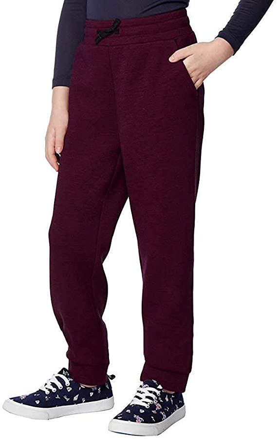 Photo 2 of 32 Degrees Kids Tech Adjustable drawstring Fleece Jogger Pant S (7-8)/Dk Htr Sangria