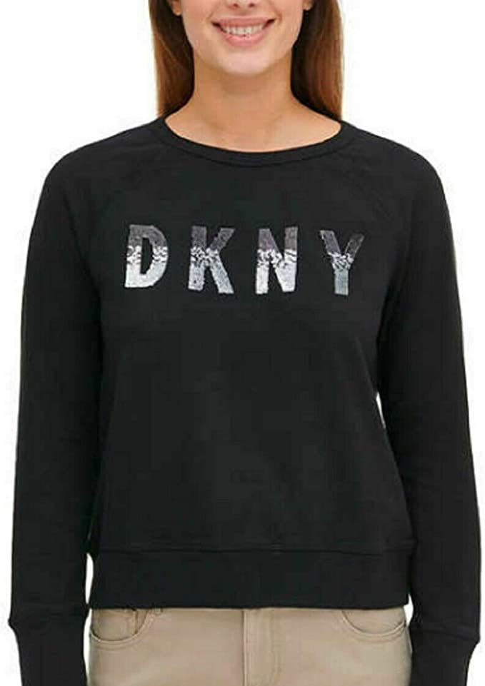 Photo 1 of DKNY Women's Crewneck Logo Sweatshirt, Black, Medium