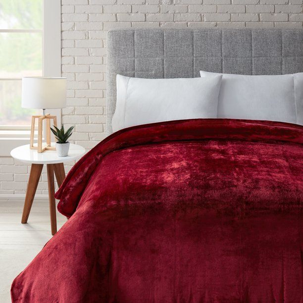 Photo 1 of KING CLASSIC VELVETY PLUSH BLANKET GARNET 108X90