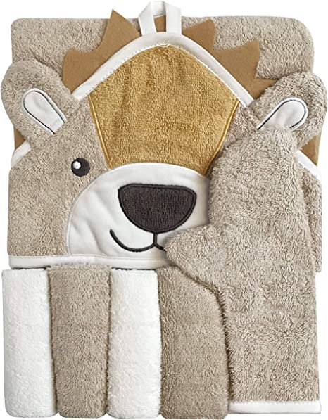 Photo 1 of 6 PC SET SNOOGIE Boo Baby Premium Cotton Hooded Towel/WASHMITT/WASHCLOTH Set