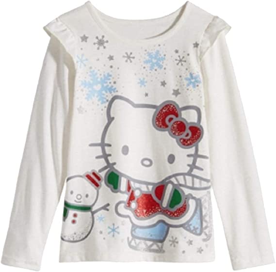 Photo 1 of Size 3T Hello Kitty Toddler Girls Ice Skating T-Shirt (White, 3T)