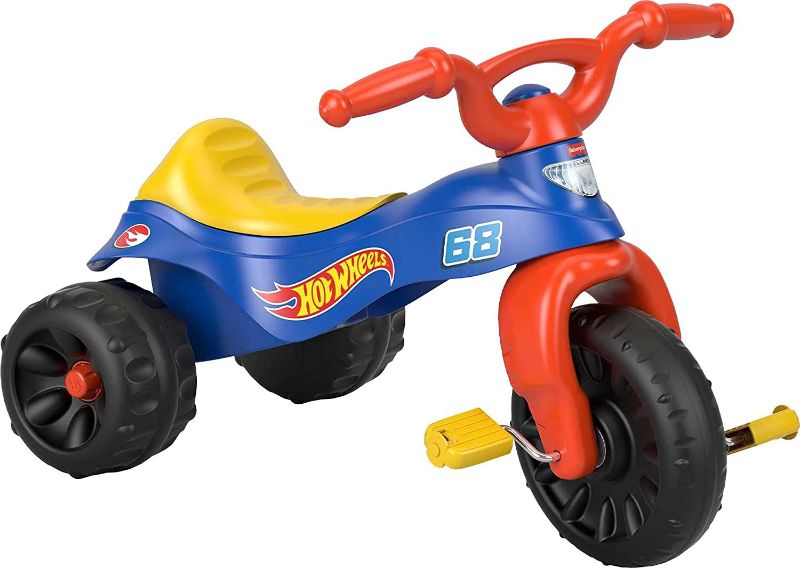 Photo 1 of Fisher-Price Hot Wheels Tough Trike, Sturdy Ride-on Tricycle with Hot Wheels Colors and Graphics for Toddlers and Preschool Kids Ages 2-5 Years