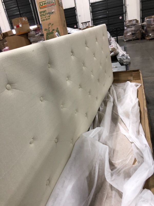 Photo 2 of Beige Upholstered Panel Headboard,King size