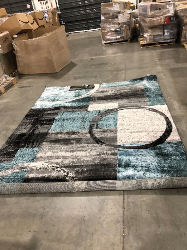 Photo 1 of 7' 9" x 10' 2" Blue and Grey Rug