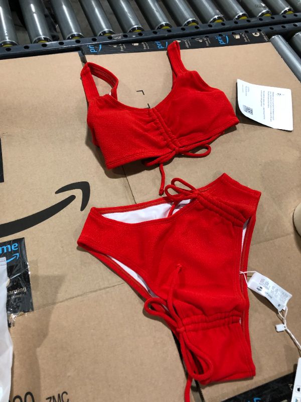 Photo 1 of Cupshe Red Two Piece Bathing Suit, Small