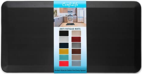 Photo 1 of ComfiLife Anti Fatigue Floor Mat – 3/4 Inch Thick Perfect Kitchen Mat, Standing Desk Mat – Comfort at Home, Office, Garage – Durable – Stain Resistant – Non-Slip Bottom (24" x 70", Black)
