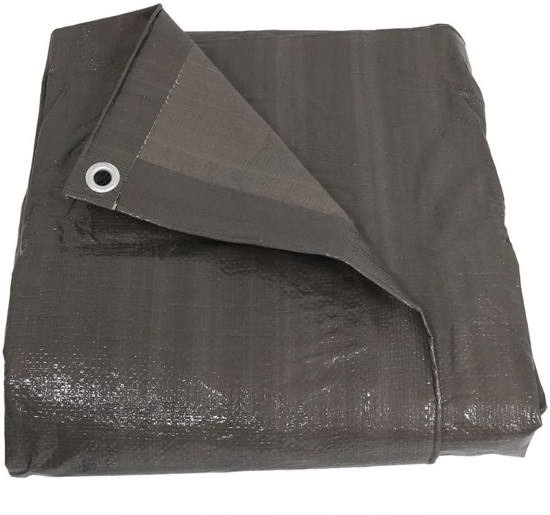 Photo 1 of 2pk Sunnydaze 6x8 Heavy Duty UV Resistant Tarp - Outdoor Reversible Dark Gray Poly Tarpaulin Cover - Multi-Purpose Painting, Camping and Backpacking Tarp