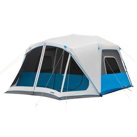 Photo 1 of Core Equipment Lighted 10 Person Instant Cabin Tent w/Screen Room 40063, Weight: 47.8 lb w/ Free Shipping
