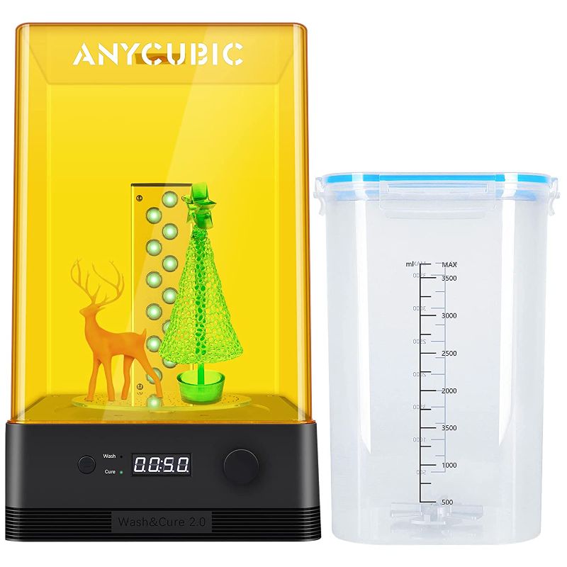 Photo 1 of ANYCUBIC Wash and Cure Station, Newest Upgraded 2 in 1 Wash and Cure 2.0 Machine for Mars Anycubic Photon S Photon Mono LCD SLA DLP 3D Printer Models UV Rotary Curing Resin Box
