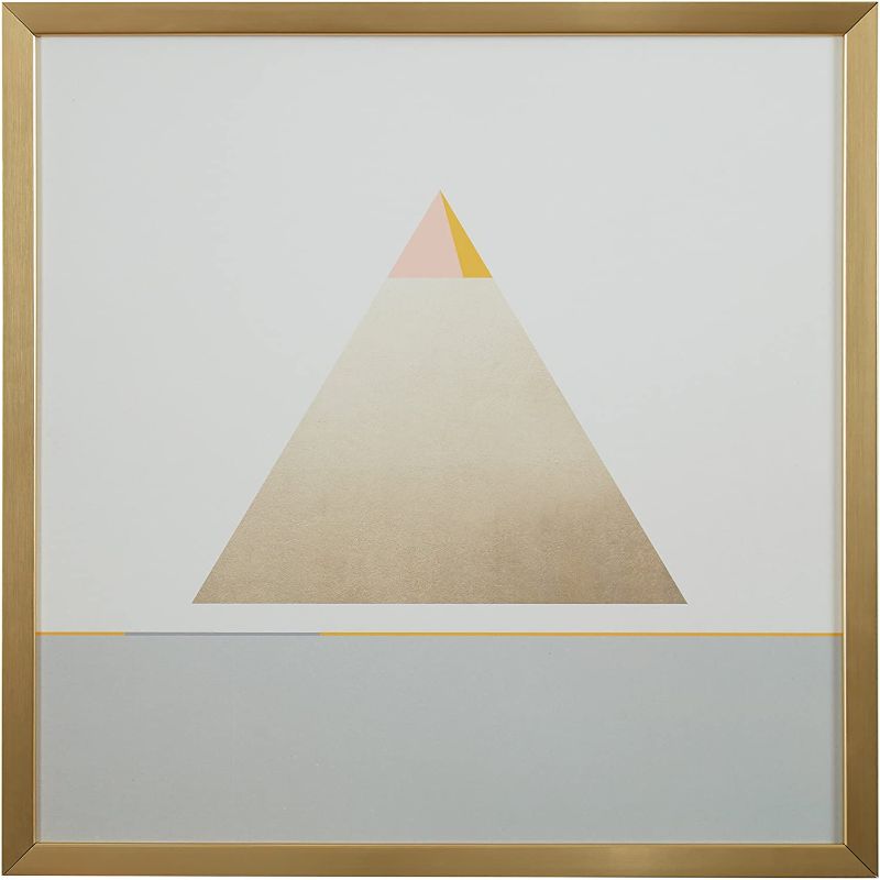 Photo 1 of Amazon Brand – Rivet Modern Gold Pyramid Triangle Print Wall Art, 30" x 30", Gold Frame
