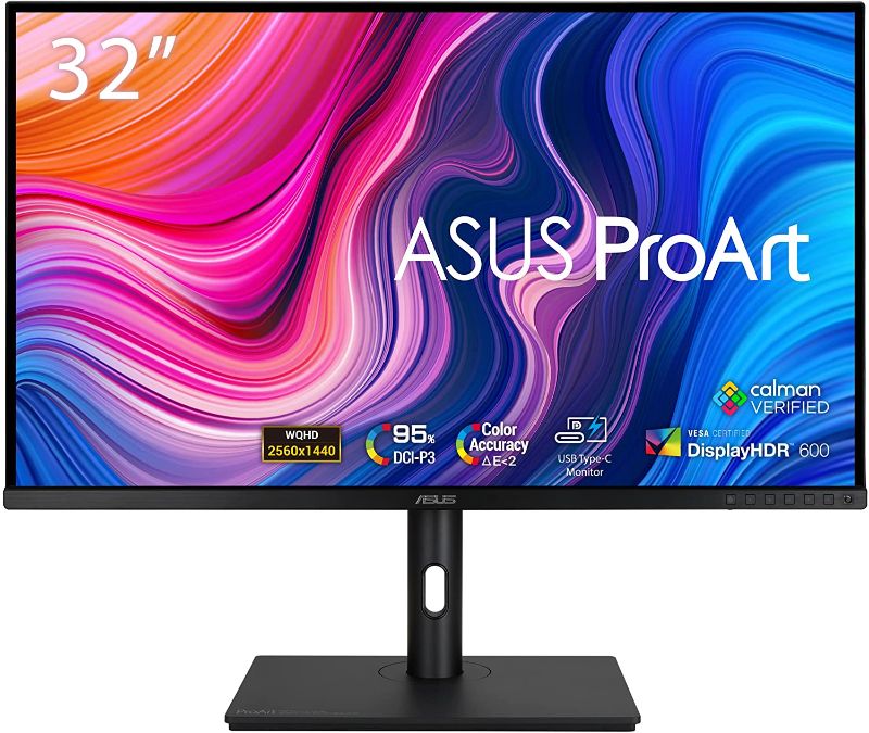 Photo 1 of ASUS ProArt Display 32” 1440P Monitor (PA328CGV) - QHD (2560 x 1440), IPS, 165Hz, 95% DCI-P3, 100% sRGB/Rec.709, ?E < 2, Calman Verified, USB-C Power Delivery, DisplayPort, HDMI, USB 3.1 Hub, C-clamp
