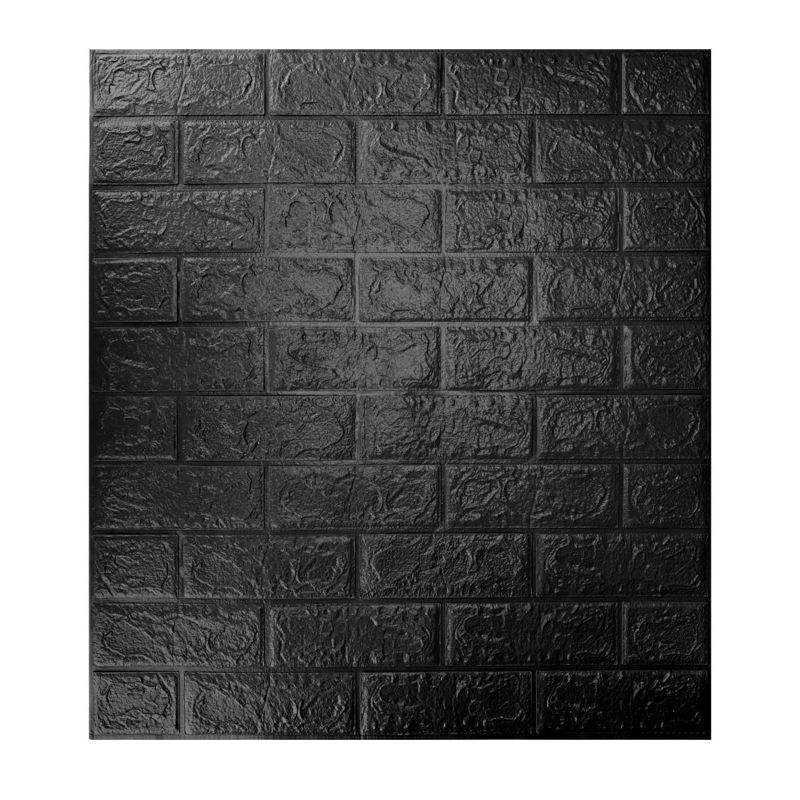 Photo 1 of 10-Pack 57.5 Sq.Ft Peel and Stick 3D Brick Wall Panels for Wall Décor,3D Foam Wallpaper in Black
