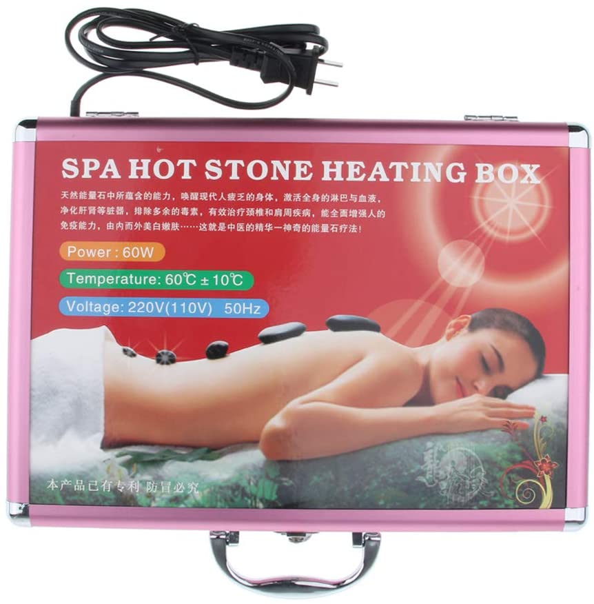 Photo 1 of  SPA Hot Stone Rock Heating Box Massage Stone Warmer Case Heater US Plug
SOME BROKEN STONES 