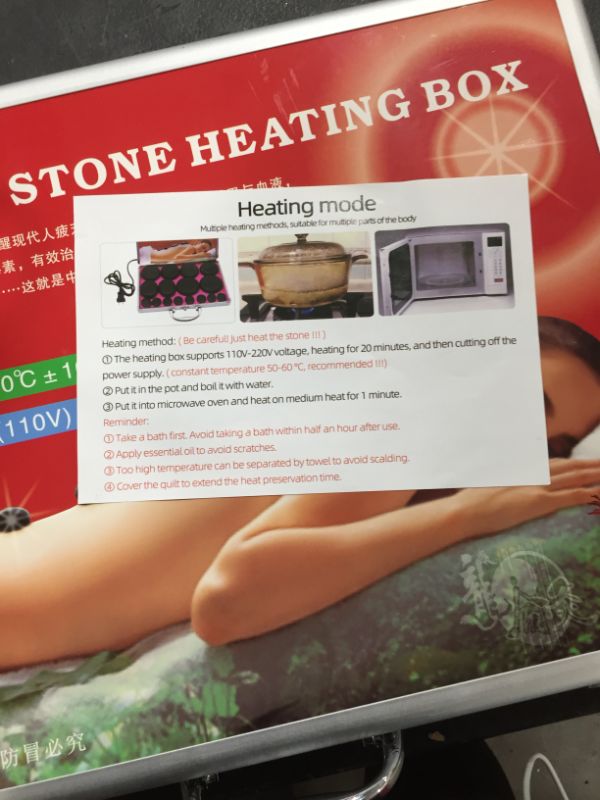 Photo 4 of  SPA Hot Stone Rock Heating Box Massage Stone Warmer Case Heater US Plug
SOME BROKEN STONES 