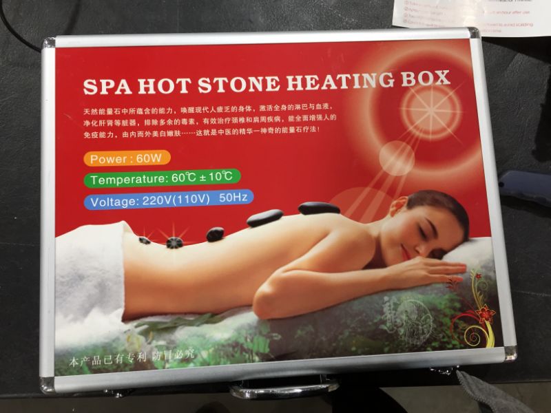 Photo 2 of  SPA Hot Stone Rock Heating Box Massage Stone Warmer Case Heater US Plug
SOME BROKEN STONES 