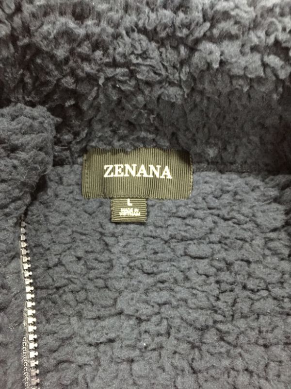 Photo 3 of  Navy Zip-Up Sherpa Jacket - Women
SIZE L