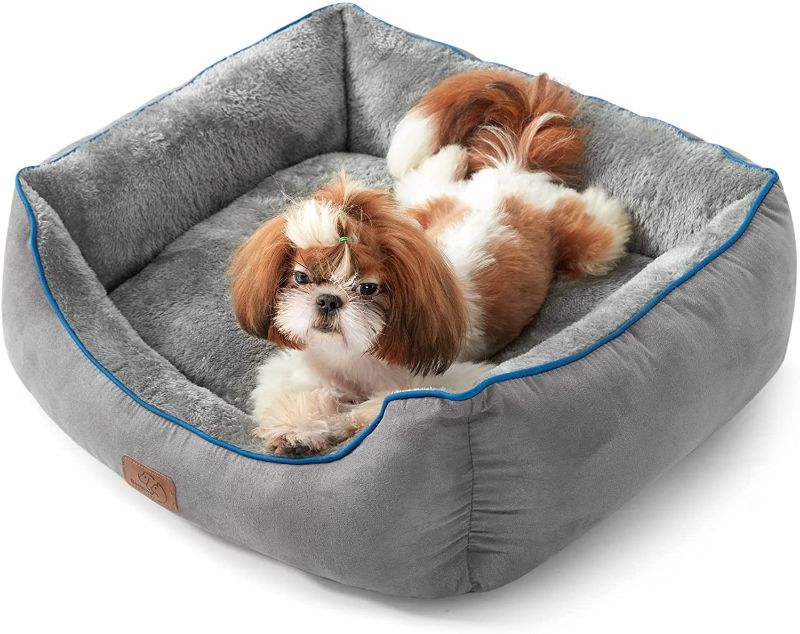 Photo 1 of Bedsure Small Dog Bed for Small Medium Dogs Washable - Cat Beds for Indoor Cats, 20/25 Inches Rectangle Cuddle Puppy Bed with Anti-Slip Bottom
