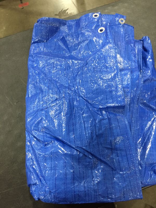 Photo 2 of 8x10 Multi-Purpose Blue Economy Poly Tarp (8'x10')
