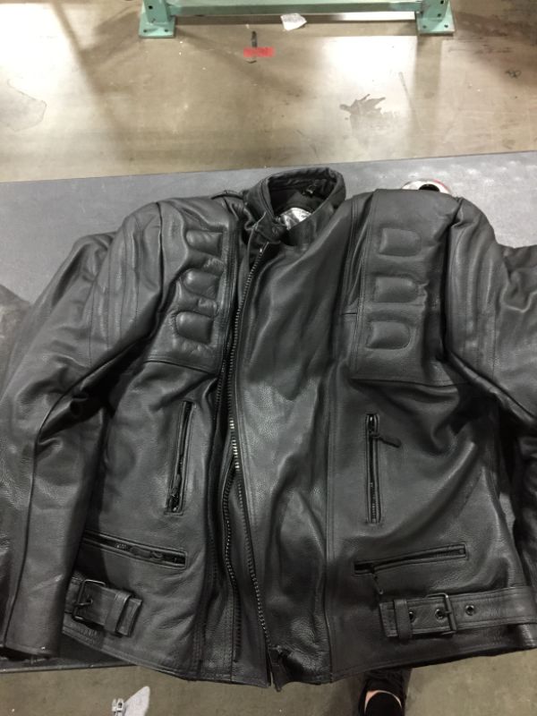 Photo 3 of MENS MOTORCYCLE ARMORED MOTOR SPORTS HIGH PROTECTION LEATHER(FULL GRAIN) JACKET BLACK LJ-2020MR (XL)
