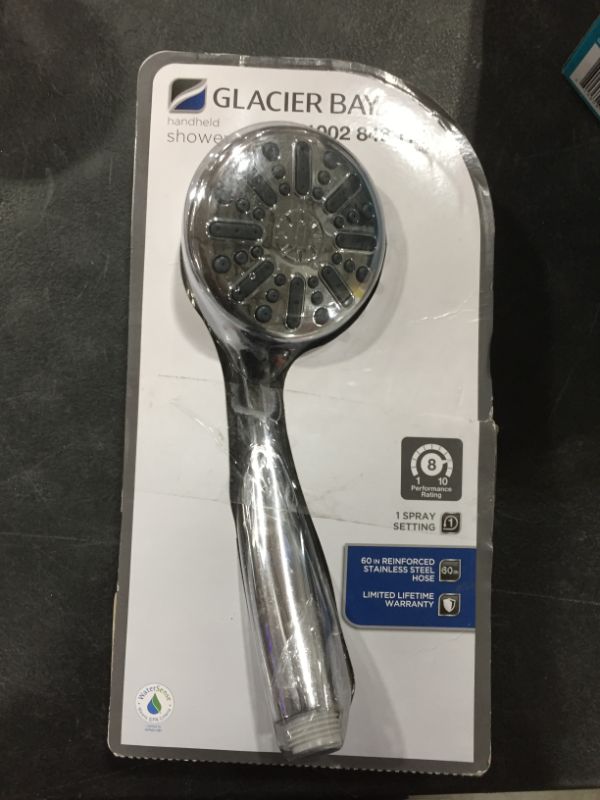 Photo 2 of 1-Spray 3.3 in. Single Wall Mount Handheld Shower Head in Chrome
