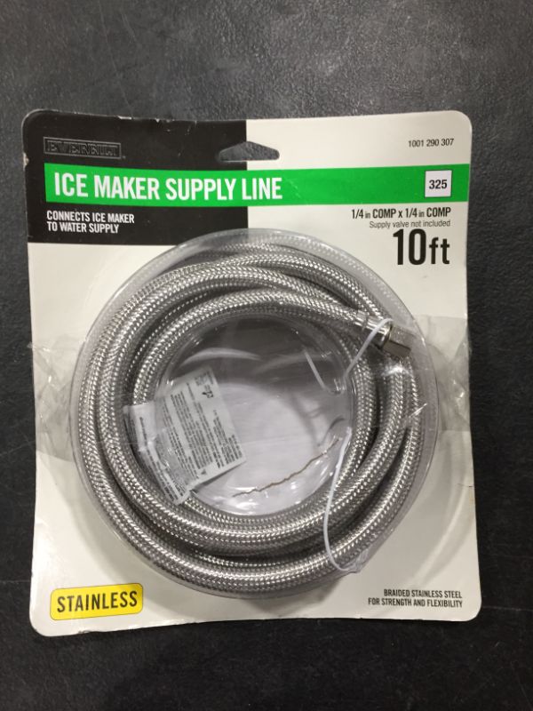 Photo 2 of 1/4 in. COMP x 1/4 in. COMP x 120 in. Stainless Steel Ice Maker Connector
