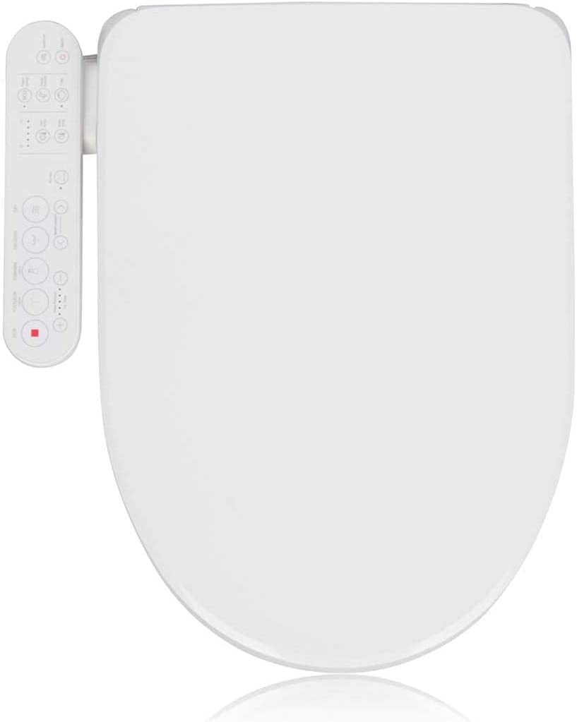 Photo 1 of Alpha Bidet GX Wave Bidet Toilet Seat in Round White | Strong Spray | Stainless Steel Nozzle | 3 Wash Functions | LED Nightlight | Warm Air Dryer | Oscillation and Pulse