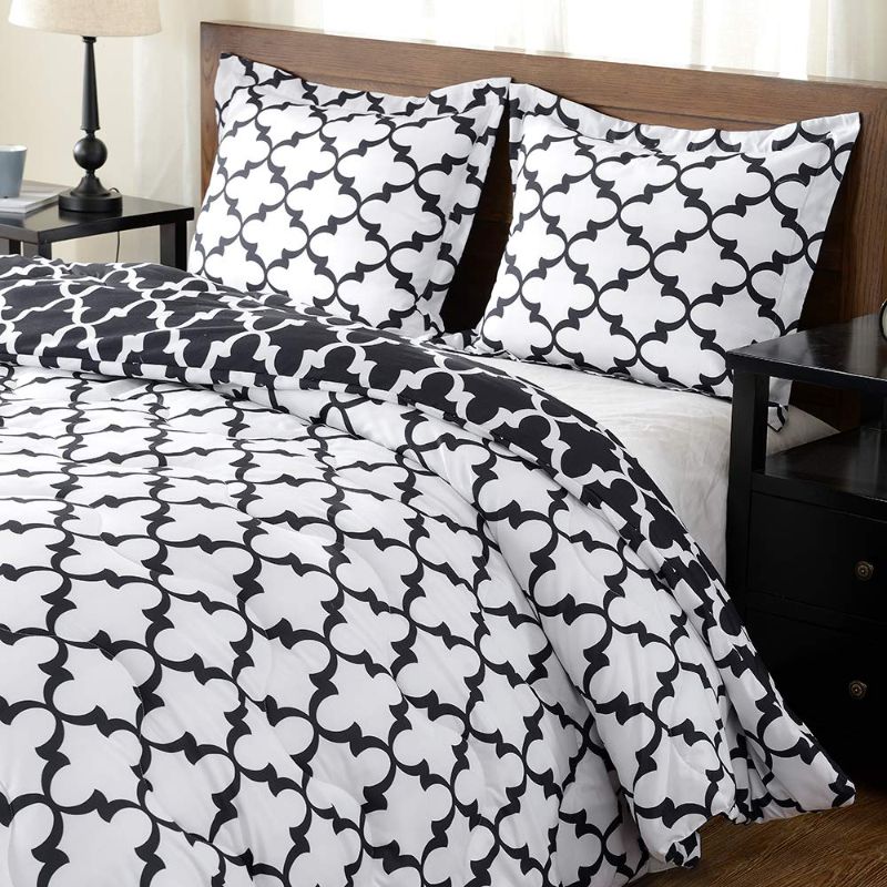 Photo 1 of downluxe Lightweight Black Comforter Set Queen with 2 Pillow Sham - 3-Piece Set - Down Alternative Reversible Comforter