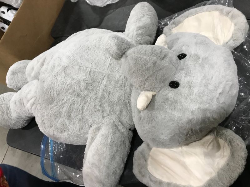 Photo 2 of Animal Adventure Amazon Exclusive Sqoosh2Poof Jumbo Plush Character Compressed Inside Small Box 44" Elephant