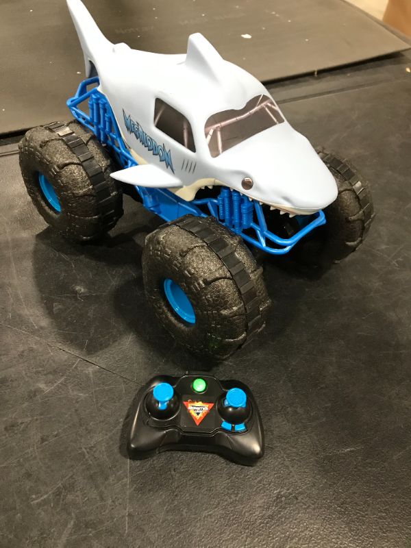 Photo 2 of Monster Jam Official Megalodon Storm All-Terrain Remote Control Monster Truck - 1:15 Scale