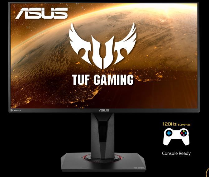 Photo 1 of ASUS TUF Gaming 24.5inch 1080P HDR Monitor VG258QM - Full HD, 280Hz (Supports 144Hz), 0.5ms, Extreme Low Motion Blur Sync, G-SYNC Compatible, DisplayH