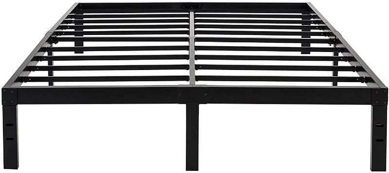 Photo 1 of 45MinST 14 Inch Reinforced Platform Bed Frame/3500lbs Heavy Duty/Easy Assembly Mattress Foundation/Steel Slat/Noise Free/No Box Spring Needed, King