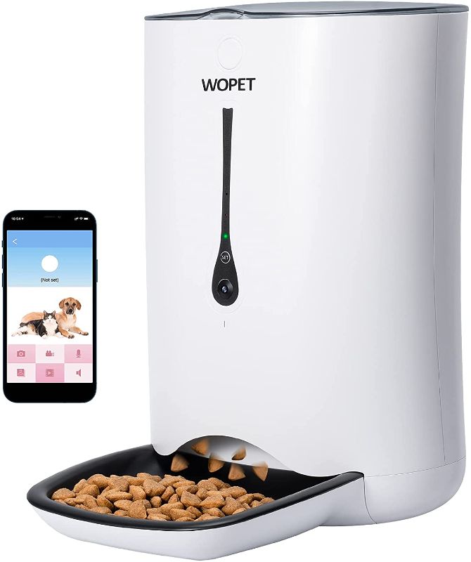 Photo 1 of WOPET SmartFeeder,Automatic Pet Dog and Cat Feeder,6-Meal Auto Pet Feeder with Timer Programmable,HD Camera for Voice and Video Recording,Wi-Fi Enabled App for iPhone and Android
