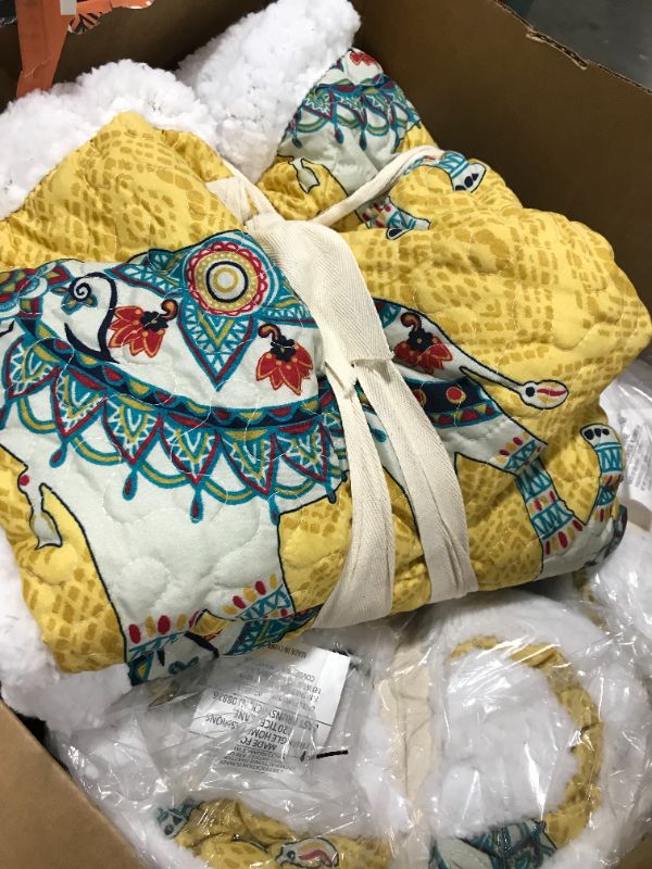 Photo 1 of 5 Lush Decor Hati Elephants Sherpa Throw